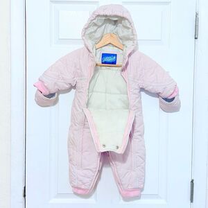 Chill Stoppers one piece hand covers Cozy Light Purple Baby Snowsuit Size 0/24M